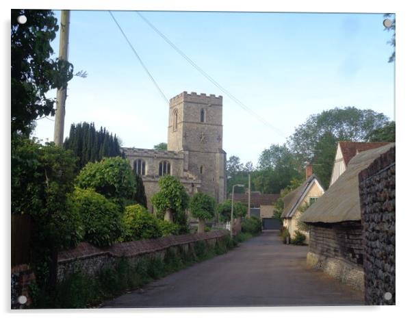 A Serene View of Linton's St Marys Church Acrylic by Simon Hill