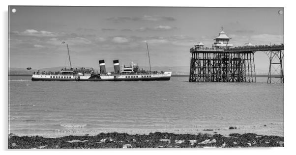 Waverly approaching the Clevedon Pier Acrylic by Rory Hailes