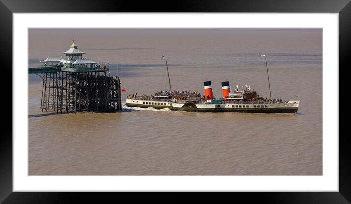 Waverley departing Clevedon Pier Framed Mounted Print by Rory Hailes
