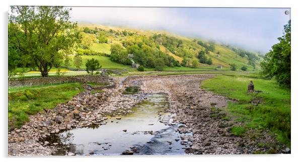 Muker to Keld Walk: Swaledale Panoramic Acrylic by Tim Hill