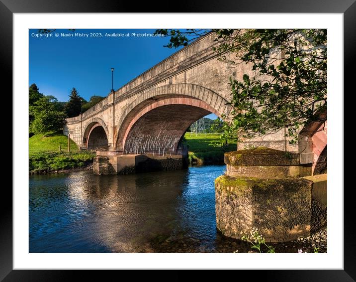 A view of the Bridge of Earn, Perthshire Framed Mounted Print by Navin Mistry