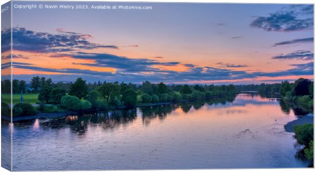 Sunset on the River Tay at Perth Canvas Print by Navin Mistry