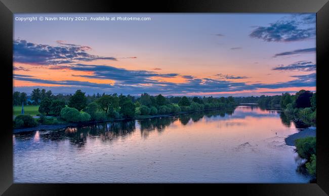 Sunset on the River Tay at Perth Framed Print by Navin Mistry
