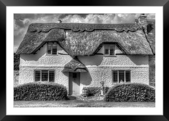 English Country Thatched Cottage  Framed Mounted Print by David Pyatt