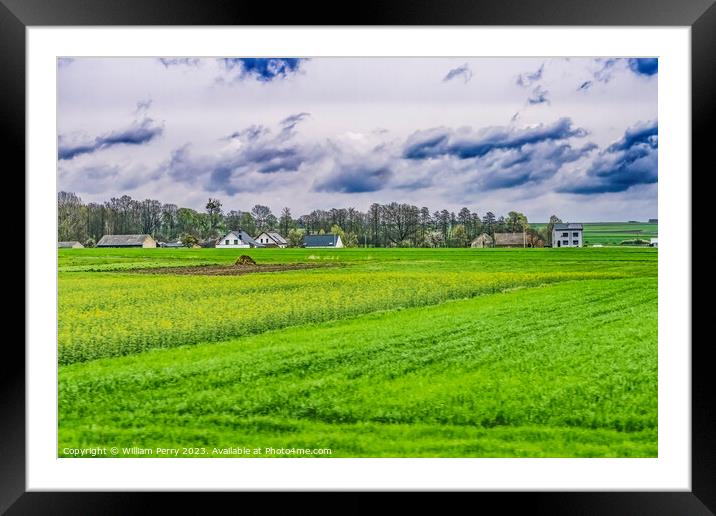 Green Pasture Farms Countryside Jasna Gora Poland Framed Mounted Print by William Perry