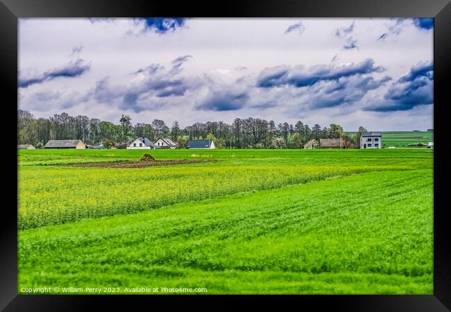 Green Pasture Farms Countryside Jasna Gora Poland Framed Print by William Perry