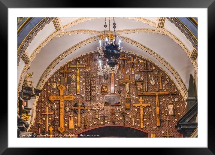 Entrance Crosses Black Madonna Chapel Jasna Gora Poland Framed Mounted Print by William Perry