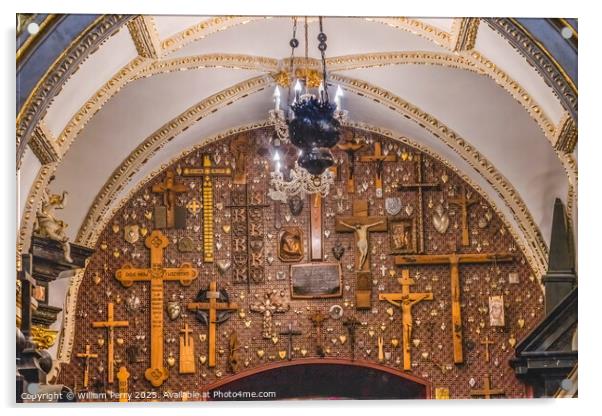 Entrance Crosses Black Madonna Chapel Jasna Gora Poland Acrylic by William Perry