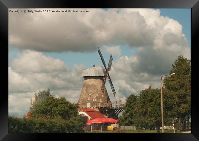 A Windmill beside the Highway Framed Print by Sally Wallis