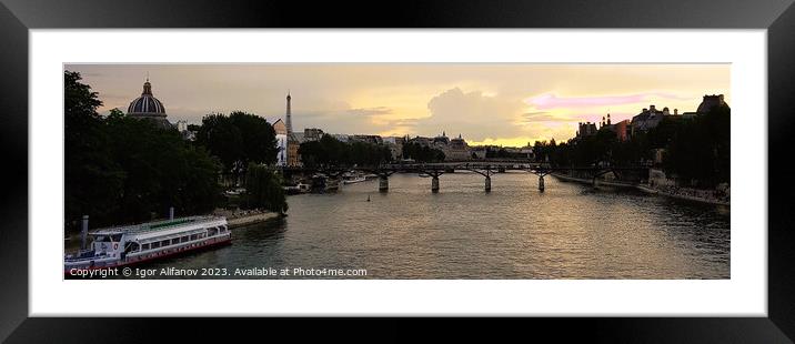 Hints of Sunset by the Seine Framed Mounted Print by Igor Alifanov