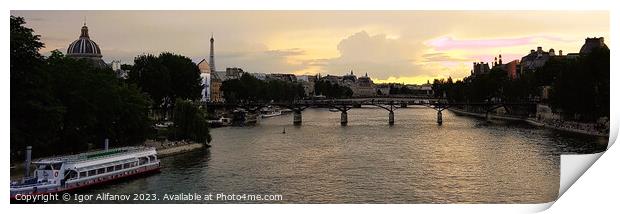 Hints of Sunset by the Seine Print by Igor Alifanov
