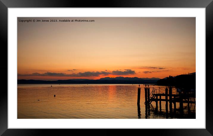 Super Sirmione Sunset - Panorama Framed Mounted Print by Jim Jones