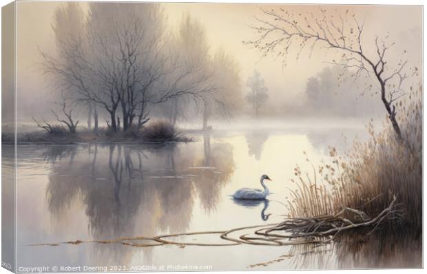 Swan Lake Canvas Print by Robert Deering