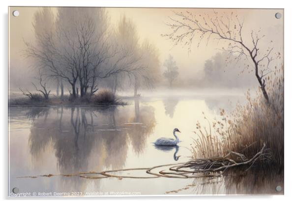 Swan Lake Acrylic by Robert Deering