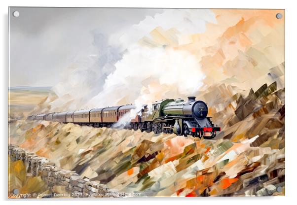Yorkshire Dales steam Train Acrylic by Robert Deering