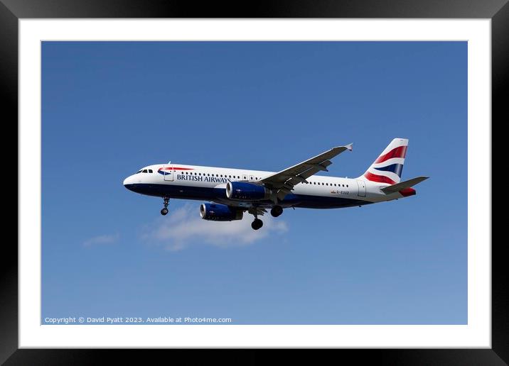  British Airways Airbus A320-232      Framed Mounted Print by David Pyatt