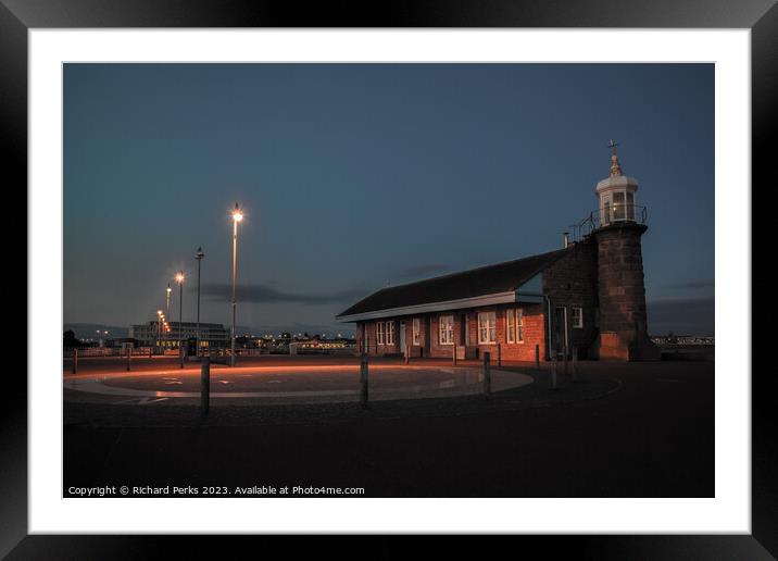 Night Time Glow on Morecambe Pier Framed Mounted Print by Richard Perks