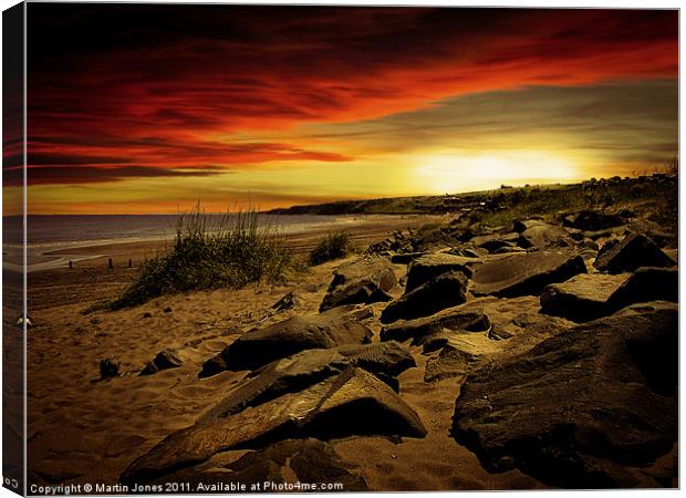 Berwick Beach Sunset Canvas Print by K7 Photography