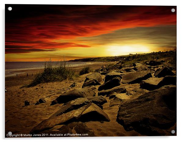 Berwick Beach Sunset Acrylic by K7 Photography