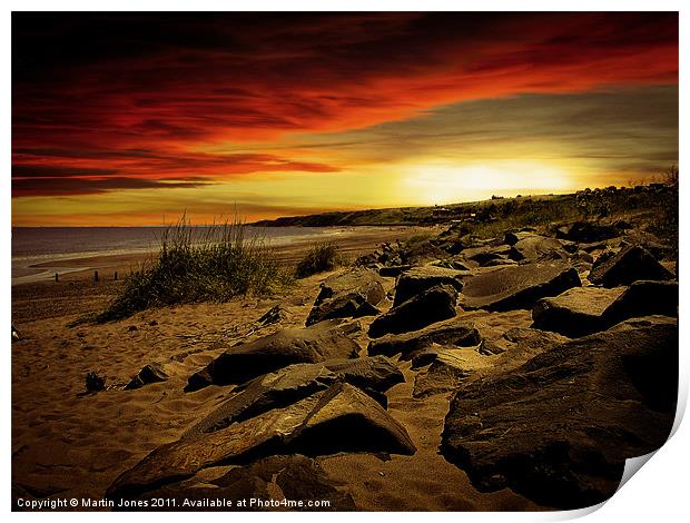 Berwick Beach Sunset Print by K7 Photography