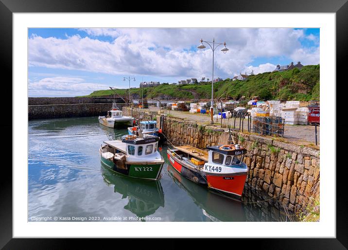 Picturesque Crail Harbour Framed Mounted Print by Kasia Design