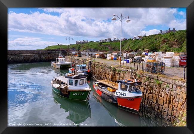 Picturesque Crail Harbour Framed Print by Kasia Design