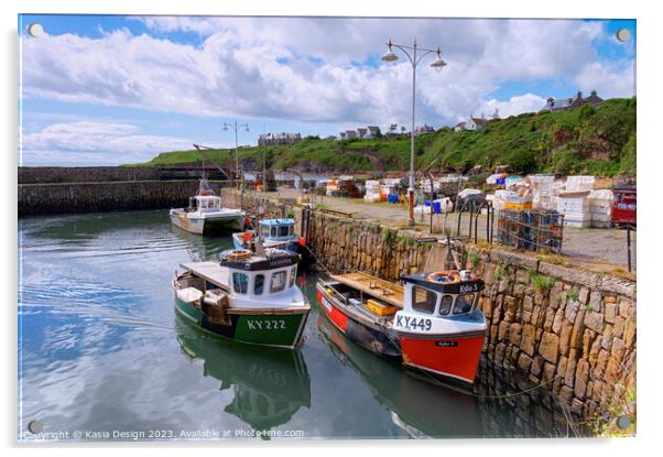 Picturesque Crail Harbour Acrylic by Kasia Design