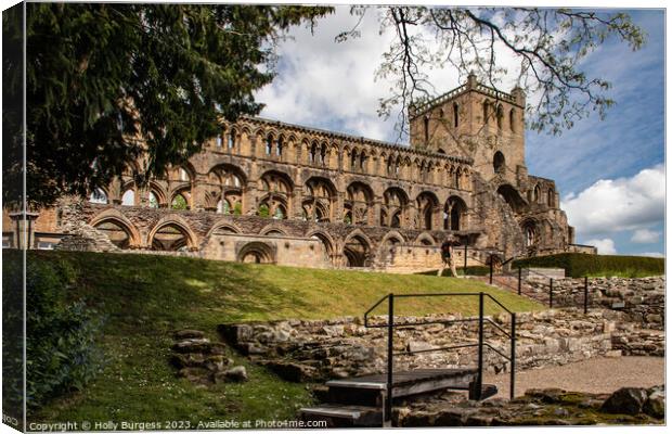 Echoes of Augustinian Magnificence Jedburgh  Canvas Print by Holly Burgess