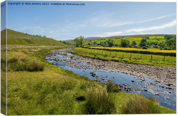 River Rawthey Garsdale in Cumbria  Canvas Print by Nick Jenkins