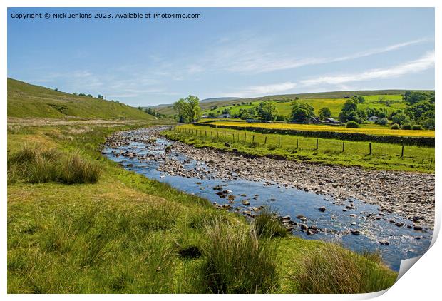River Rawthey Garsdale in Cumbria  Print by Nick Jenkins
