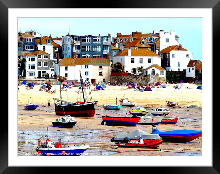 Idyllic Summer Day in St. Ives Framed Mounted Print by john hill