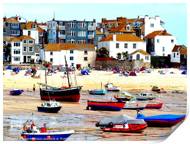 Idyllic Summer Day in St. Ives Print by john hill