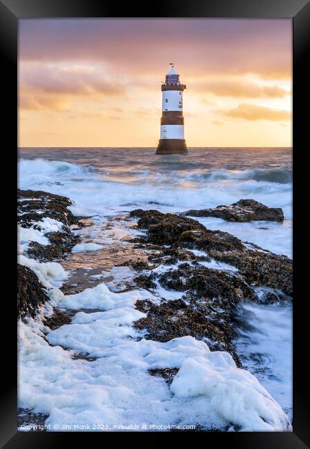 The Guiding Beacon of Anglesey Framed Print by Jim Monk