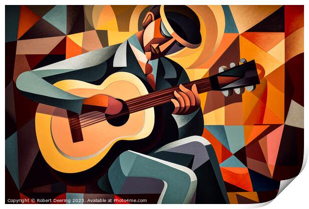 Traditional Guitar Player Print by Robert Deering