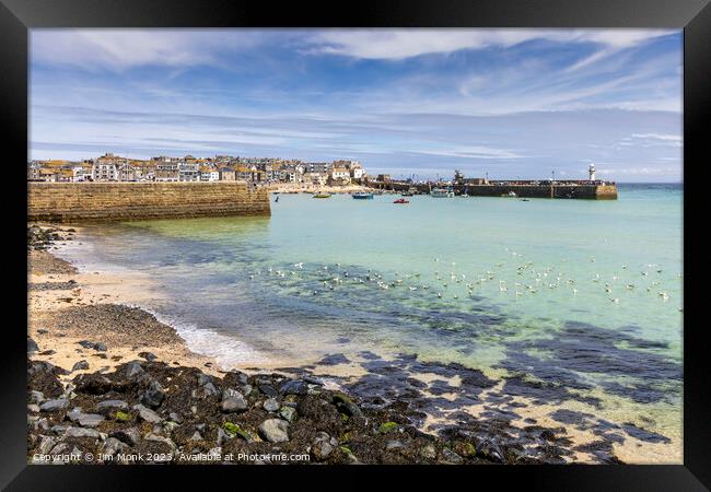 Serene St Ives Seaside Framed Print by Jim Monk