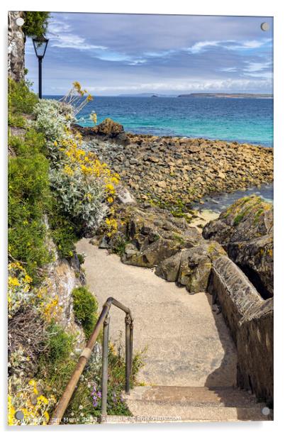 Coastal Path, St Ives Head Acrylic by Jim Monk