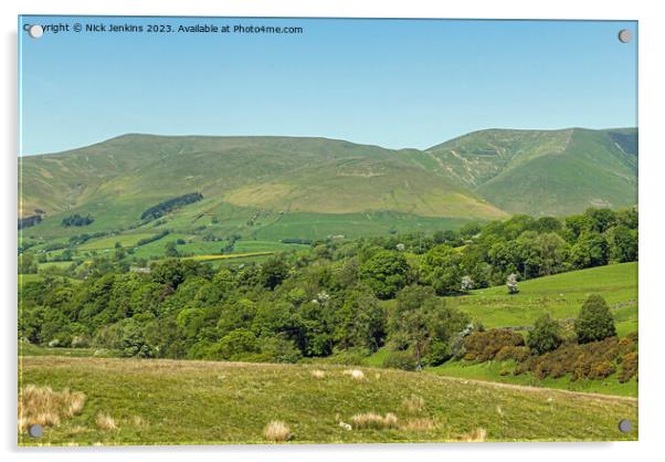Howgill Fells off Garsdale Road Carpark Cumbria Acrylic by Nick Jenkins