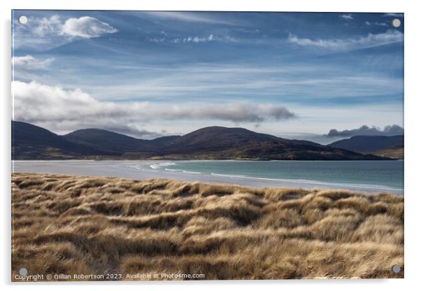 Scottish Landscape: Luskentyre Beach, Harris Acrylic by Gillian Robertson