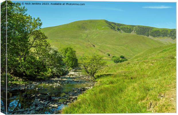 River Rawthey and Cautley Crags  Cumbria Howgills Canvas Print by Nick Jenkins