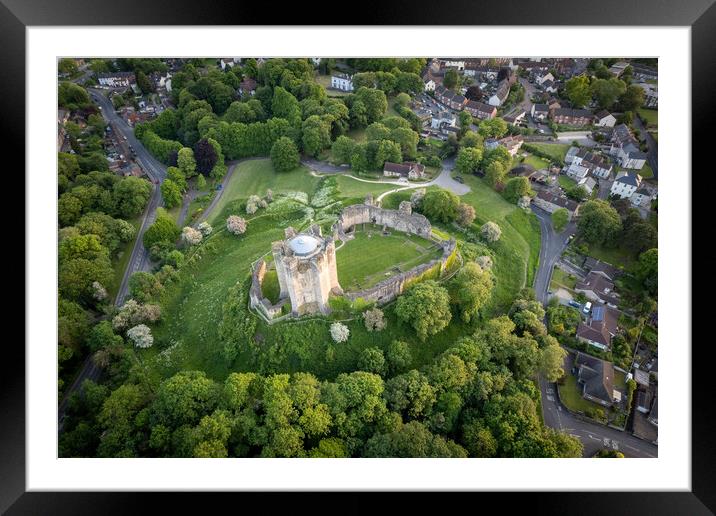 Conisbrough Castle From Above Framed Mounted Print by Apollo Aerial Photography
