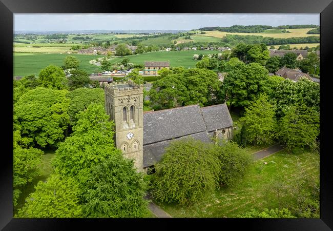 The Parish Church of St John Lepton Framed Print by Apollo Aerial Photography