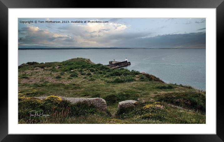 Scenic view of Burghead Harbour North Pier Framed Mounted Print by Tom McPherson