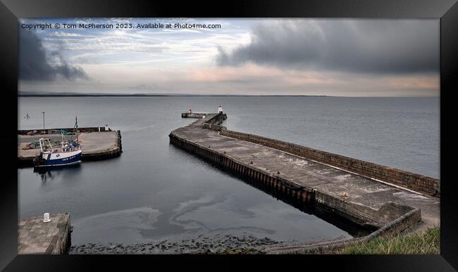 Scenic view of Burghead Harbour Framed Print by Tom McPherson