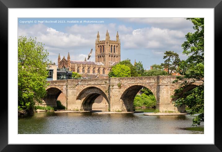 River Wye Hereford Herefordshire Framed Mounted Print by Pearl Bucknall