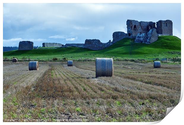 Serene Countryside Landscape, Duffus Castle Print by Tom McPherson