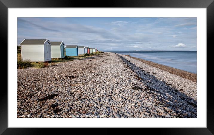 Serene Findhorn Beach Huts Framed Mounted Print by Tom McPherson