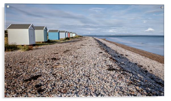 Serene Findhorn Beach Huts Acrylic by Tom McPherson
