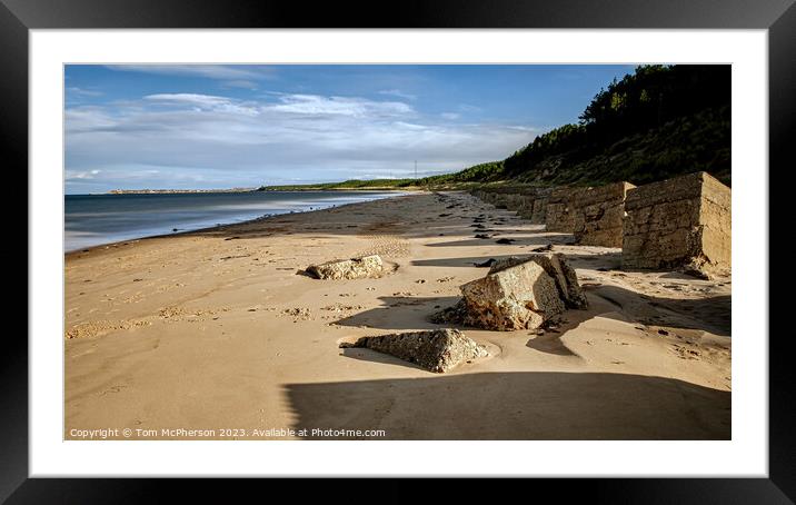 Concrete Defences Guard the Shore Framed Mounted Print by Tom McPherson