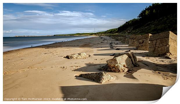 Concrete Defences Guard the Shore Print by Tom McPherson