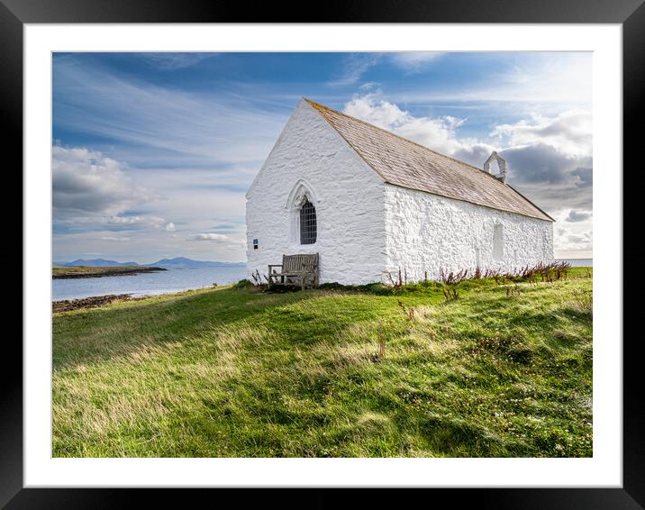 St Cwyfan's Church. Anglesey. Framed Mounted Print by Colin Allen